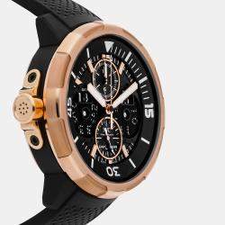 IWC Black 18k Rose Gold Aquatimer Automatic Men's Wristwatch 49 mm