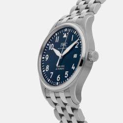 IWC Blue Stainless Steel Pilot's IW3270-16 Automatic Men's Wristwatch 40 mm