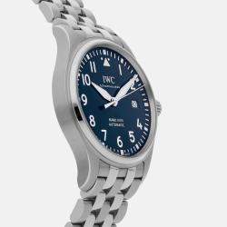 IWC Blue Stainless Steel Pilot's IW3270-16 Automatic Men's Wristwatch 40 mm