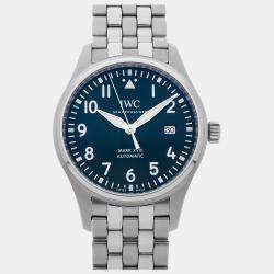 IWC Blue Stainless Steel Pilot's IW3270-16 Automatic Men's Wristwatch 40 mm