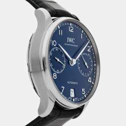 IWC Blue Stainless Steel Portugieser IW5007-10 Automatic Men's Wristwatch 42 mm