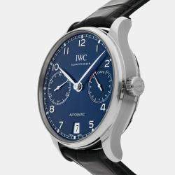 IWC Blue Stainless Steel Portugieser IW5007-10 Automatic Men's Wristwatch 42 mm