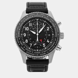 IWC Black Stainless Steel Pilot's IW3950-01 Automatic Men's Wristwatch 46 mm