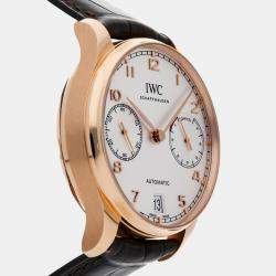 IWC Silver 18k Rose Gold Portugieser IW5007-01 Automatic Men's Wristwatch 42 mm