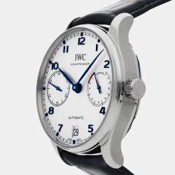 IWC Silver Stainless Steel Portugieser IW5007-05 Automatic Men's Wristwatch 42 mm