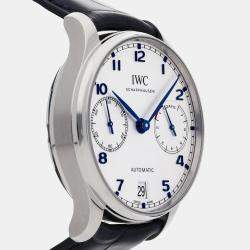 IWC Silver Stainless Steel Portugieser IW5007-05 Automatic Men's Wristwatch 42 mm