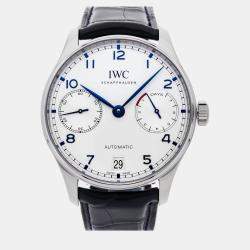 IWC Silver Stainless Steel Portugieser IW5007-05 Automatic Men's Wristwatch 42 mm