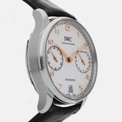 IWC Silver Stainless Steel Portugieser IW5007-04 Automatic Men's Wristwatch 42 mm