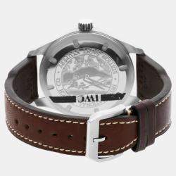 IWC Brown Stainless Steel Pilot's IW3261-04 Automatic Men's Wristwatch 44 mm