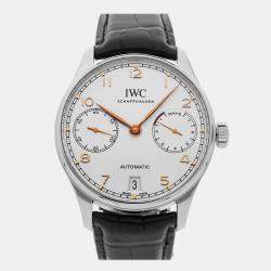 IWC Silver Stainless Steel Portugieser IW5007-04 Automatic Men's Wristwatch 42 mm