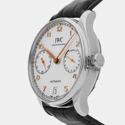 IWC Silver Stainless Steel Portugieser IW5007-04 Automatic Men's Wristwatch 42 mm