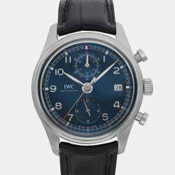 IWC Blue Stainless Steel Portuguese IW390406 Automatic Men's Wristwatch 42 mm