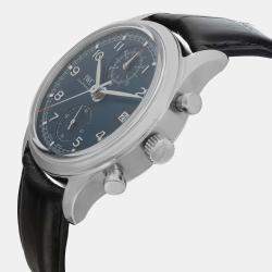 IWC Blue Stainless Steel Portuguese IW390406 Automatic Men's Wristwatch 42 mm
