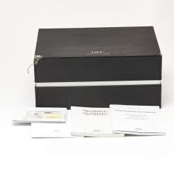 IWC Schaffhausen Silver Stainless Steel Alligator Leather Portugieser IW500705 Men's Wristwatch 42.30 mm