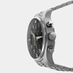 IWC Black Stainless Steel Spitfire Pilot IW387804 Automatic Men's Wristwatch 43 mm