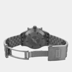 IWC Black Stainless Steel Spitfire Pilot IW387804 Automatic Men's Wristwatch 43 mm