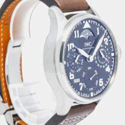 IWC Brown Stainless Steel Big Pilot's IW503801 Automatic Men's Wristwatch 46mm