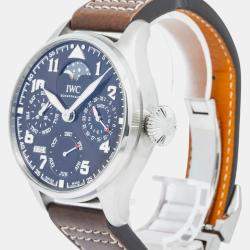 IWC Brown Stainless Steel Big Pilot's IW503801 Automatic Men's Wristwatch 46mm