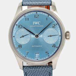 IWC Portugieser IW501708 Automatic Blue 18k White Gold Men's Wristwatch 42mm