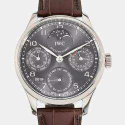 IWC Portugieser IW502218 Automatic Grey 18k White Gold Men's Wristwatch 42 mm