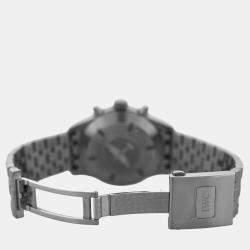 Pre Owned IWC Spitfire Pilot Chronograph IW387804 Automatic Black Stainless Steel Men's Wristwatch 43 mm