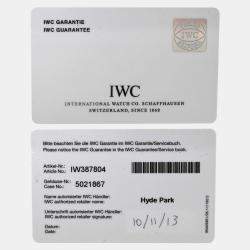 Pre Owned IWC Spitfire Pilot Chronograph IW387804 Automatic Black Stainless Steel Men's Wristwatch 43 mm