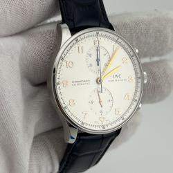 Pre Owned IWC Portugieser IW371445 Automatic White Dial Stainless Steel Men's Wristwatch 41 mm