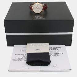 Pre Owned IWC Portofino IW391020 Automatic Chronograph 18k Rose Gold Men's Wristwatch 42mm