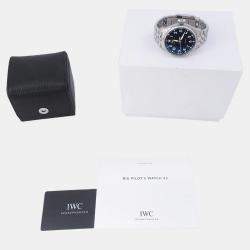 Pre Owned IWC Big Pilot's IW329304 Automatic Blue Stainless Steel Men's Wristwatch 43 mm