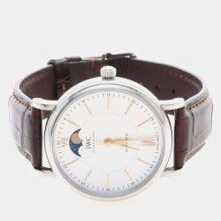 Pre Owned IWC Portofino IW459401 White Stainless Steel Automatic Men's Wristwatches 40mm