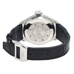 IWC Black Stainless Steel Alligator Leather Big Pilot IW500901 Men's Wristwatch 46.20 mm