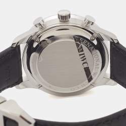 Pre Owned IWC Schaffhausen Black Stainless Steel Alligator Leather Portugieser IW371447 Men's Wristwatch 40.90 mm