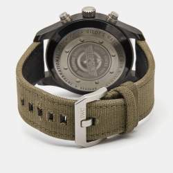 IWC Grey Ceramic Titanium Canvas Pilot Top Gun Miramar IW388002 Men's Wristwatch 46 mm 
