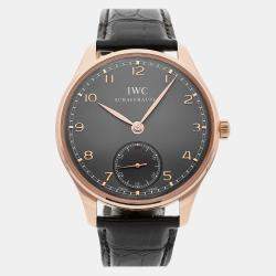 IWC Grey 18k Rose Gold Portuguese IW5454-06 Manual Winding Men's Wristwatch 44 mm