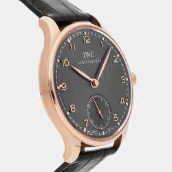 IWC Grey 18k Rose Gold Portuguese IW5454-06 Manual Winding Men's Wristwatch 44 mm