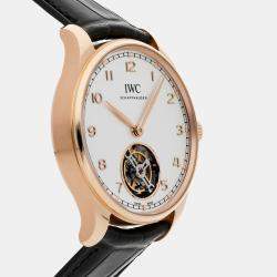 IWC Silver 18k Rose Gold Portugieser Manual Winding Men's Wristwatch 42 mm