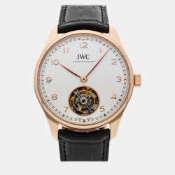 IWC Silver 18k Rose Gold Portugieser Manual Winding Men's Wristwatch 42 mm