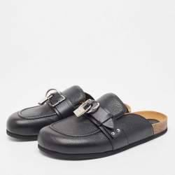 J.W.Anderson Black Leather Padlock Flat Mules Size 42