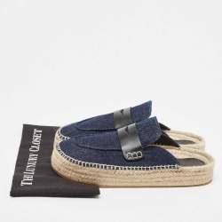 J.W.Anderson Navy Blue Denim Espadrille Flat Mules Size 42