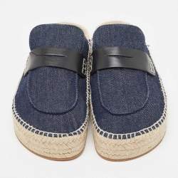 J.W.Anderson Navy Blue Denim Espadrille Flat Mules Size 42