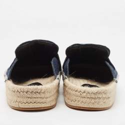 J.W.Anderson Navy Blue Denim Espadrille Flat Mules Size 42