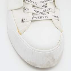 J.W. Anderson White Leather and CanvasL ace Up Sneakers Size 41