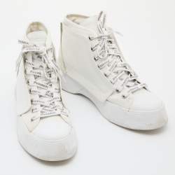 J.W. Anderson White Leather and CanvasL ace Up Sneakers Size 41