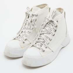 J.W. Anderson White Leather and CanvasL ace Up Sneakers Size 41