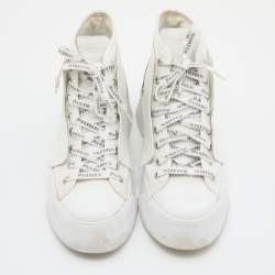 J.W. Anderson White Leather and CanvasL ace Up Sneakers Size 41