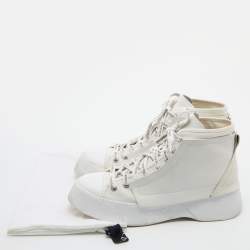 J.W. Anderson White Leather and CanvasL ace Up Sneakers Size 41