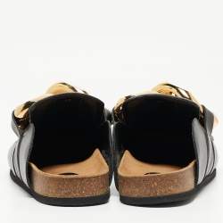 J.W.Anderson Black Leather Chain Link Flat Mules Size 43