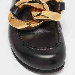 J.W.Anderson Black Leather Chain Link Flat Mules Size 43