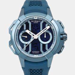 Pre Owned Jacob & Co Epic X Chrono EC400.22.AF.AA.A Automatic Blue Dial Titanium Men's Wristwatch 44 mm