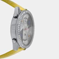 Pre Owned Jacob & Co Five Time Zone Quartz Diamond Mother of Pearl Dial Stainless Steel Men's Wristwatch 47 mm